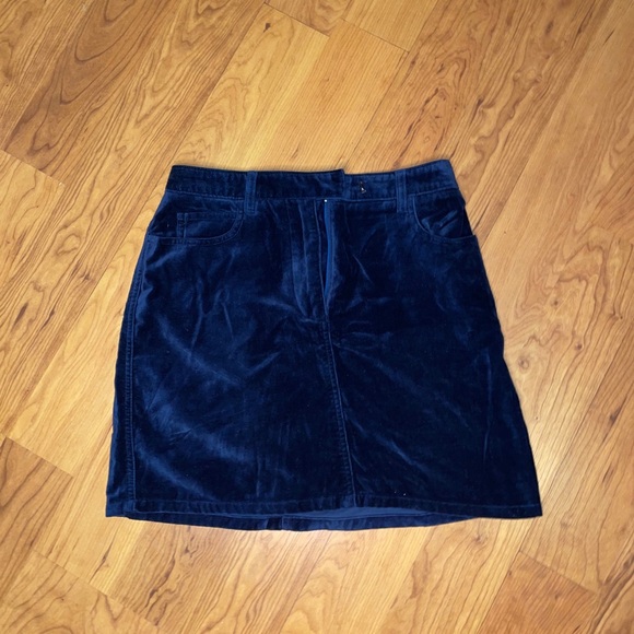 Armani Exchange Dresses & Skirts - Armani Exchange blue velvet midi skirt